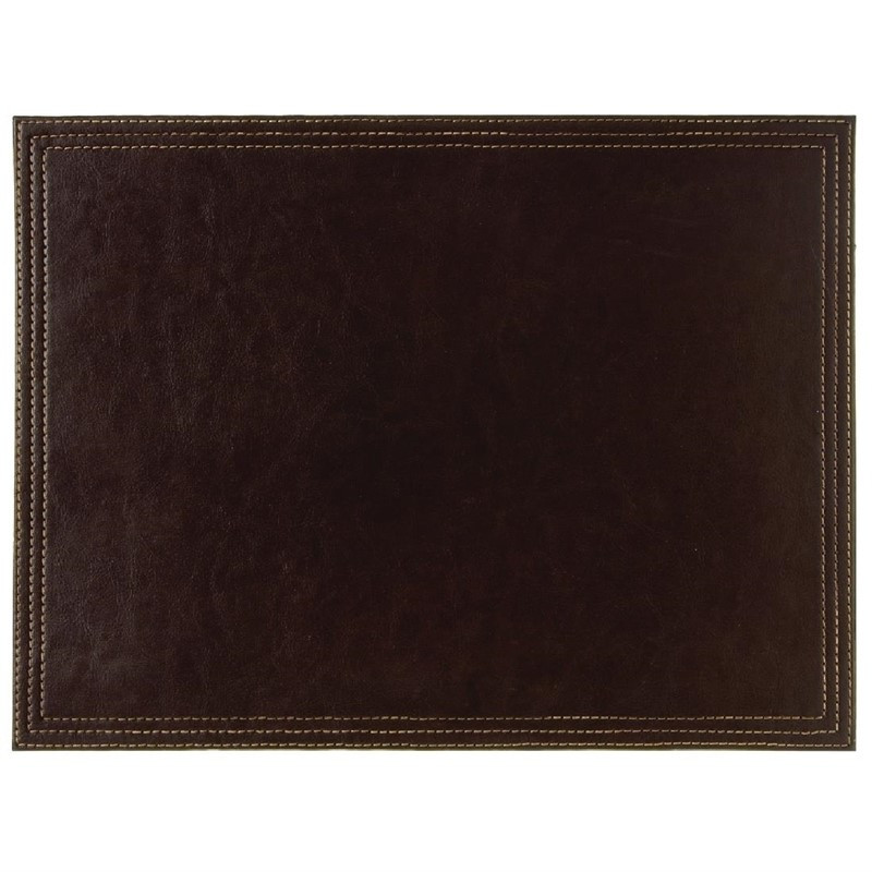 Brown Faux Leather Table Mat 300 x 400 mm - Olympia - Fourniresto