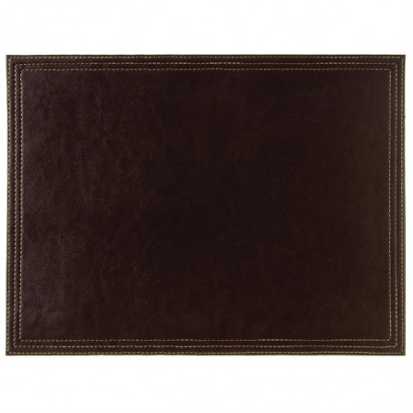 Brown Faux Leather Table Mat 300 x 400 mm - Olympia - Fourniresto