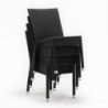 Rottinkinen pinottava harmaa-antrasiitin värinen tuoli - 4 kpl - Bolero - Fourniresto
