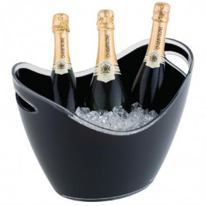 Seau À Vin Ou Champagne Noir Avec Poignées 3 Bouteilles - APS - Fourniresto