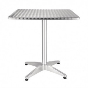 Bistrotkvadratiskt bord i rostfritt stål - 700 x 700 mm - Bolero - Fourniresto