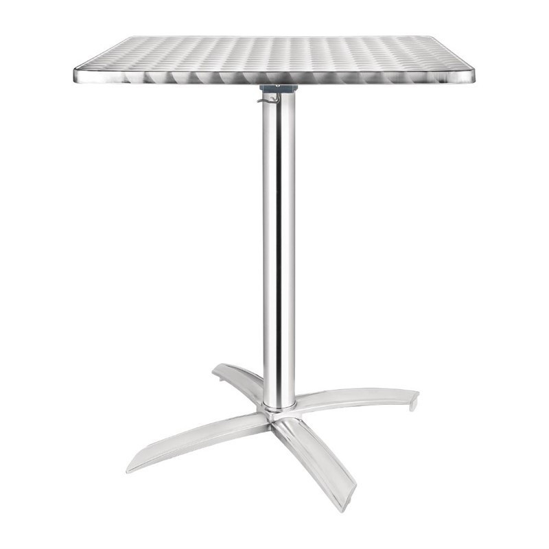 Kvadratiskt bord med fällbart stålunderrede - 600 x 600 mm - Bolero - Fourniresto