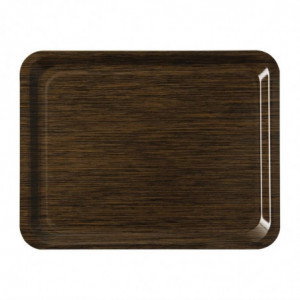 Non-slip Wenge Melamine Service Tray 430 x 330 mm - Roltex - Fourniresto