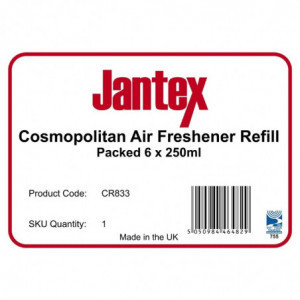 Air Freshener Refill 270 ml Cosmopolitan - Pack of 6 - Jantex - Fourniresto