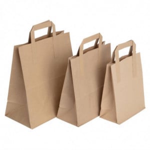 Small Brown Recycled Paper Bag 215 x 180 mm - Pack of 250 - Fiesta Green - Fourniresto