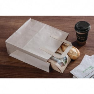 Small Brown Recycled Paper Bag 215 x 180 mm - Pack of 250 - Fiesta Green - Fourniresto