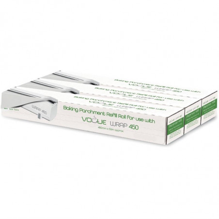 Pappersrullar för Wrap450-dispenser - 3-pack - Vogue - Fourniresto