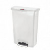 Frontal Large Slim Jim Step-On White 90L Pedal Bin - Rubbermaid - Fourniresto