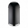 Open Dome Black Steel 40L Trash Can - Bolero - Fourniresto