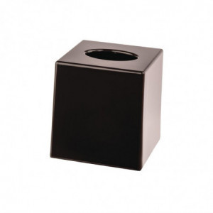 Square Black Plastic Tissue Box - Bolero - Fourniresto
