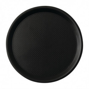 Plateau Antidérapant Noir Blackline Rond Ø 380mm - Roltex - Fourniresto