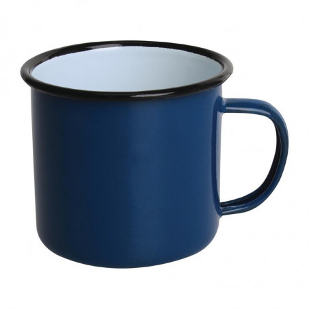 Mugs en Acier Émaillé Vert et Noir 350ml - Lot de 6 - Olympia - Fourniresto