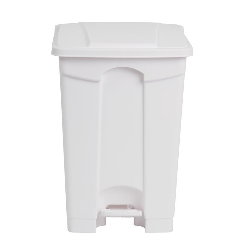 White 45L Pedal Kitchen Bin - Jantex - Fourniresto