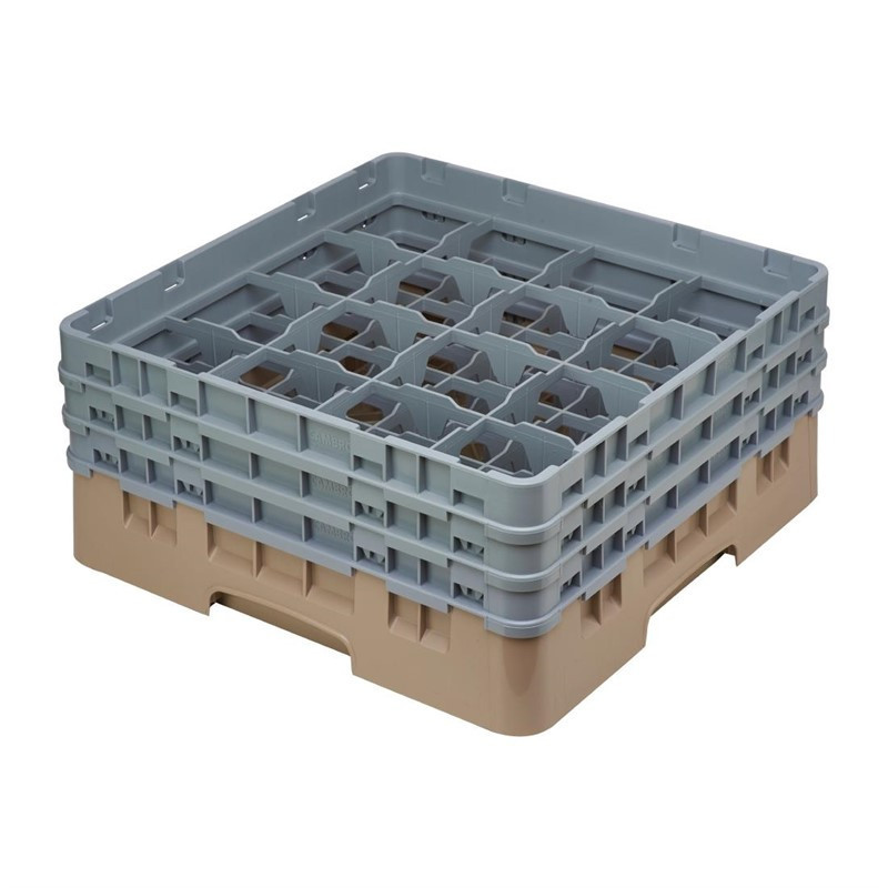 Glass Rack 16 Compartments Camrack Beige Max Height 174mm - Cambro - Fourniresto