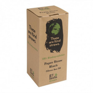 Svarta komposterbara papperssugrör 210mm - 250-pack - Fiesta Green - Fourniresto