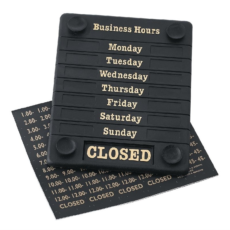 Opening Hours Sign - FourniResto - Fourniresto