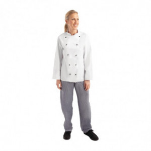 Unisex Chicago Long Sleeve White Chef Jacket Size L - Whites Chefs Clothing - Fourniresto