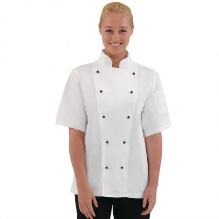 Keittiöpaita Chicago unisex lyhythihainen valkoinen koko L - Whites Chefs Clothing - Fourniresto