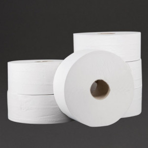 Toilet Paper Rolls 2 Ply Jumbo - Pack of 6 - Jantex
