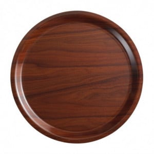 Round Laminate Mykonos Walnut Tray Ø 380 mm - Cambro - Fourniresto