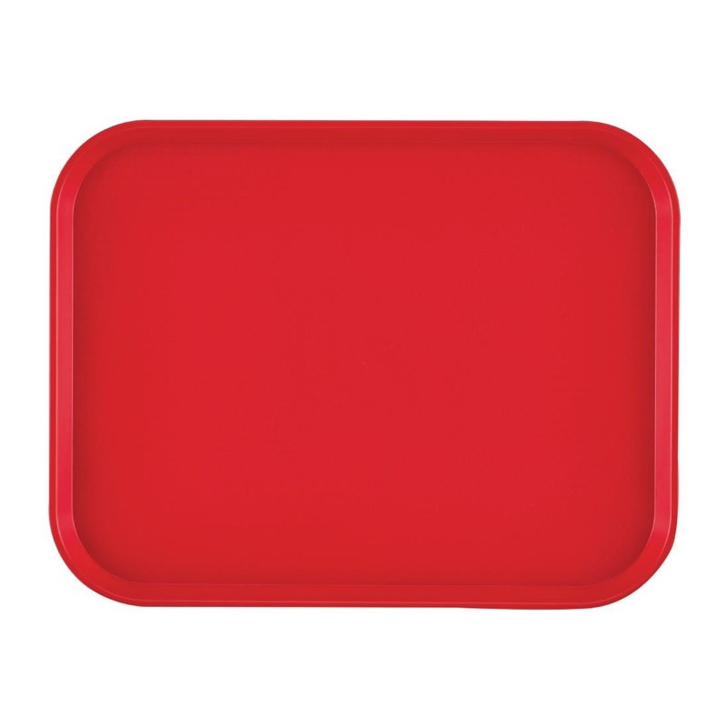 Rektangulär bricka i polypropylen för snabbmat i rött 410 mm - Cambro - Fourniresto