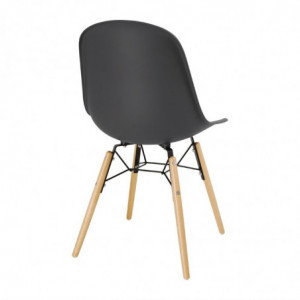 Muovinen tuoli PP-muovilla ja harmaalla metallirungolla - 2 kpl - Bolero - Fourniresto