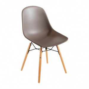 Tuoli, jossa on PP-muovista valmistettu muotoiltu istuin ja metallirunko, Arlo Café -pakkaus 2 kpl - Bolero - Fourniresto