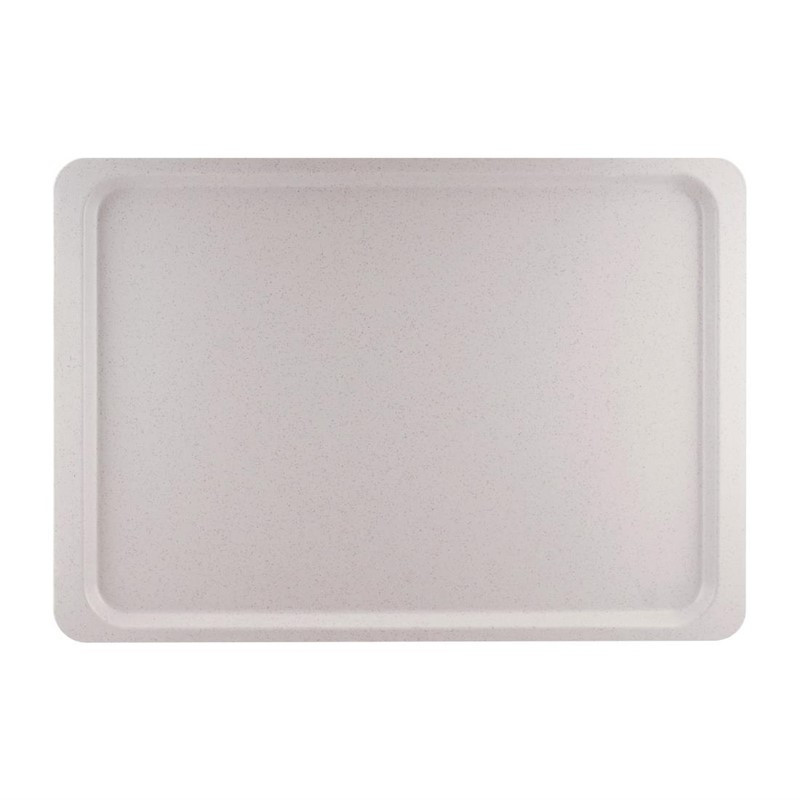 Polyester Euronorm 530 x 370mm Speckled Gray Service Tray - Roltex - Fourniresto