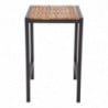 Square Steel and Acacia High Table 60 cm - Bolero