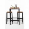 Square Steel and Acacia High Table 60 cm - Bolero