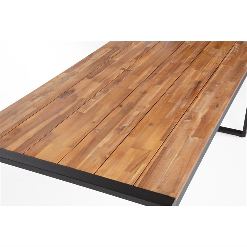 Table Industrielle Rectangulaire Acier et Acacia 180 cm  - Bolero - Fourniresto
