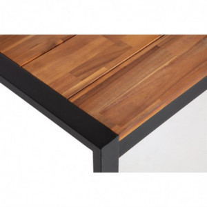 Rectangular Industrial Table Steel and Acacia 180 cm - Bolero - Fourniresto