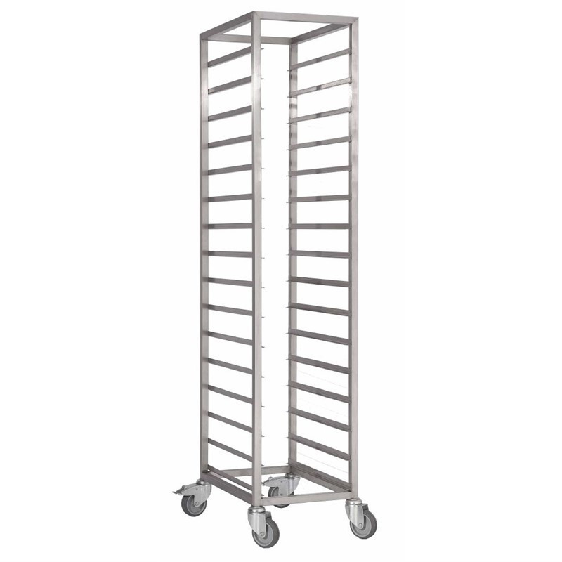 Stainless Steel Sliding Shelf Trolley - 600x400mm - 18 Levels - Gastro M