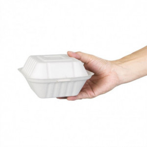 Barquettes À Charnière en Bagasse Compostables - 500 ml - Lot de 250 - Fiesta Green