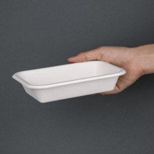 Compostable 180mm Bagasse Trays - Pack of 50 - Fiesta Green