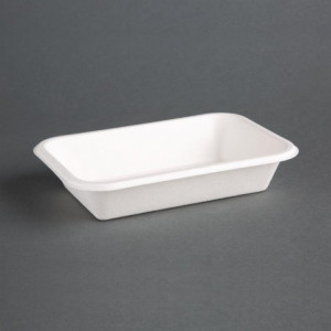 Compostable Bagasse Trays - L 215 mm - Pack of 50 - Fiesta Green