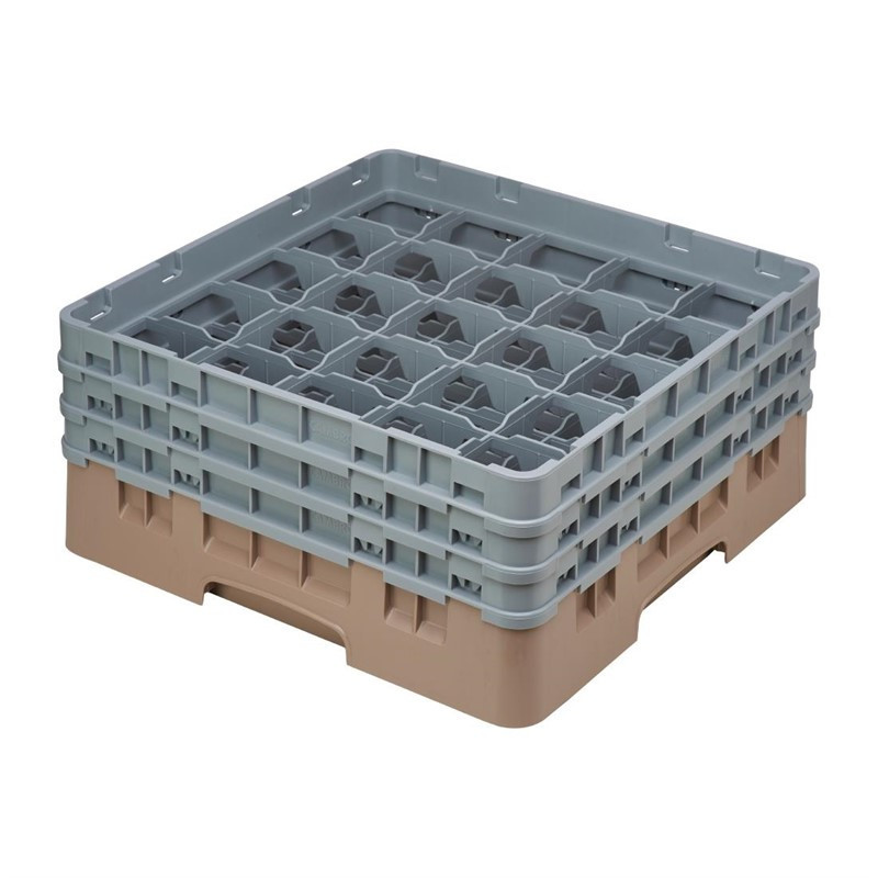 Casier À Verres 25 Compartiments Camrack Beige Hauteur-L 500 xP 500mm - Cambro