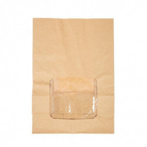 Compostable Kraft Lined Sachets with Natureflex Window - Pack of 250 - Vegware