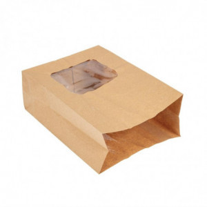 Compostable Kraft Lined Sachets with Natureflex Window - Pack of 250 - Vegware