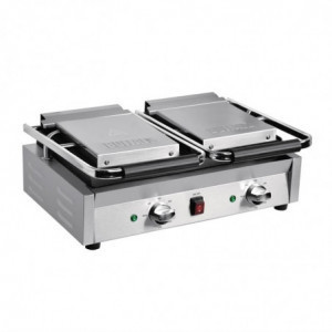 Double Contact Grill Grooved/Grooved in Stainless Steel - Buffalo