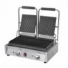 Double Contact Grill Grooved/Grooved in Stainless Steel - Buffalo