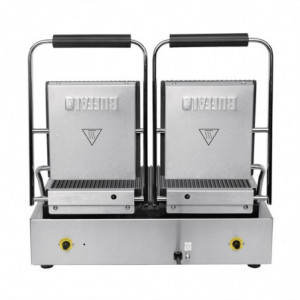 Double Contact Grill Grooved/Grooved in Stainless Steel - Buffalo