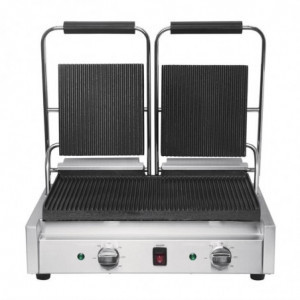 Double Contact Grill Grooved/Grooved in Stainless Steel - Buffalo