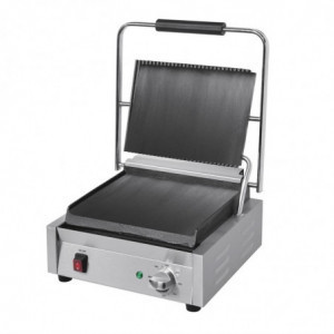 Large Smooth Bistro Single Contact Grill - Buffalo - Fourniresto