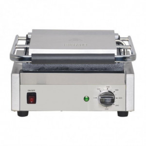 Large Smooth Bistro Single Contact Grill - Buffalo - Fourniresto