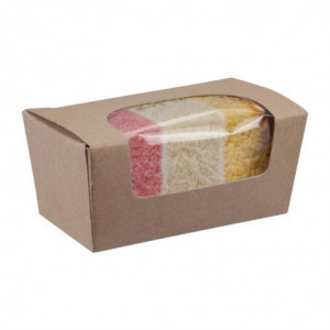 Rectangular Kraft Compostable Cake Boxes with Window - Pack of 500 - Colpac