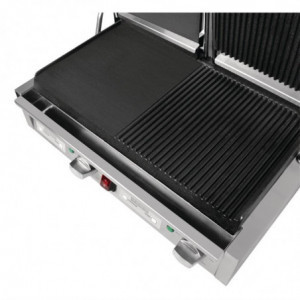 Double Smooth Contact Grill on the Left and Grooved on the Right - Buffalo