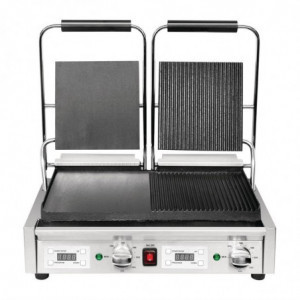 Double Smooth Contact Grill on the Left and Grooved on the Right - Buffalo
