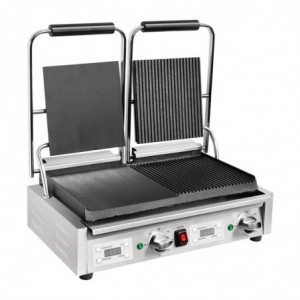 Double Smooth Contact Grill on the Left and Grooved on the Right - Buffalo