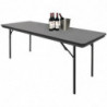 Suorakulmainen taitettava harmaa pöytä ABS-muovia - 1830 mm - Bolero - Fourniresto